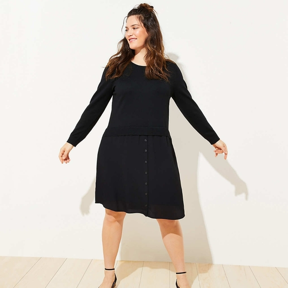 Nwt Loft Mixed Media Sweater Dress 